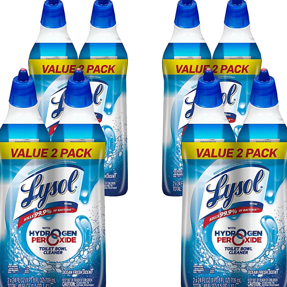 Lysol Hydrogen Peroxide Toilet Cleaner, 24 fl oz, Ocean Fresh Scent, Pack of 8 - 96084CT
