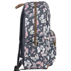 MADISON & DAKOTA Butterfly Backpack With 15” Laptop Sleeve, 17-1/2”H x 12”W x 5-3/4”D, Gray