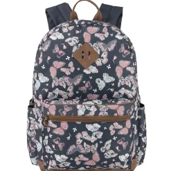 MADISON & DAKOTA Butterfly Backpack With 15” Laptop Sleeve, 17-1/2”H x 12”W x 5-3/4”D, Gray