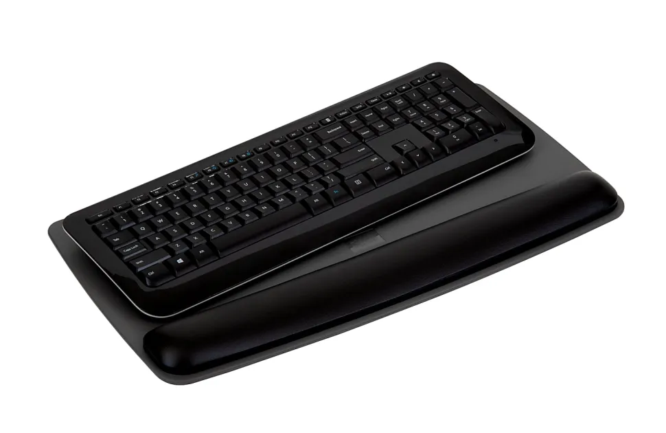 3M™ Adjustable Keyboard Platform With Gel Wrist Rest, Black/Metallic Gray