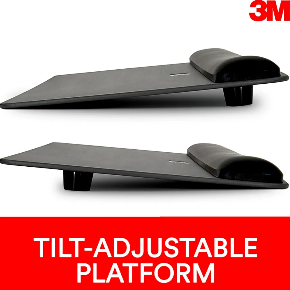 3M™ Adjustable Keyboard Platform With Gel Wrist Rest, Black/Metallic Gray