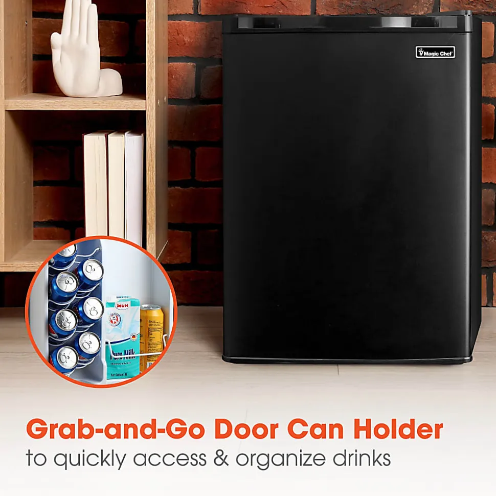 Magic Chef 2.6 Cu. Ft. Mini Refrigerator, Black, Total Qty 1