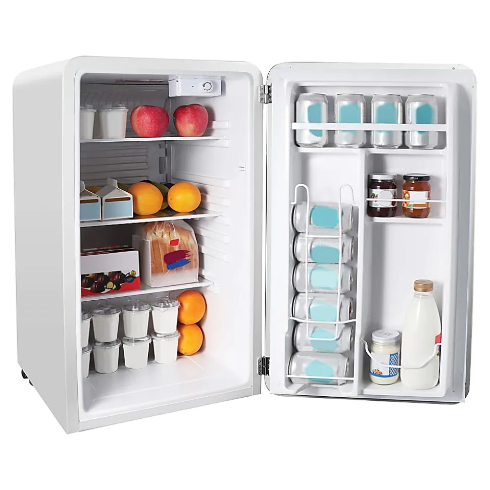 Magic Chef 3.2 Cu. Ft. Retro Mini Fridge With Manual Defrost, White