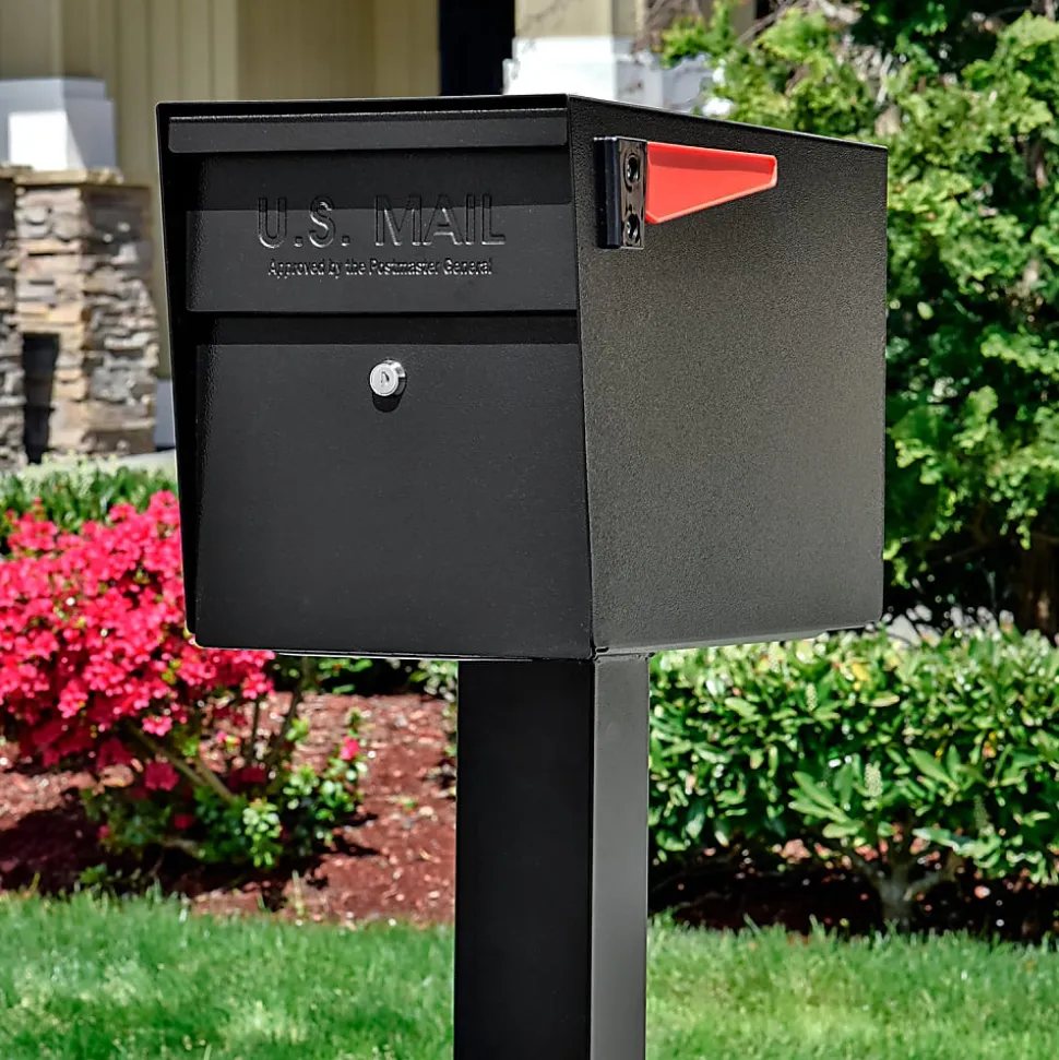 Mail Boss™ Curbside Locking Mailbox, 13 3/4" x 11 1/4" x 21", Black