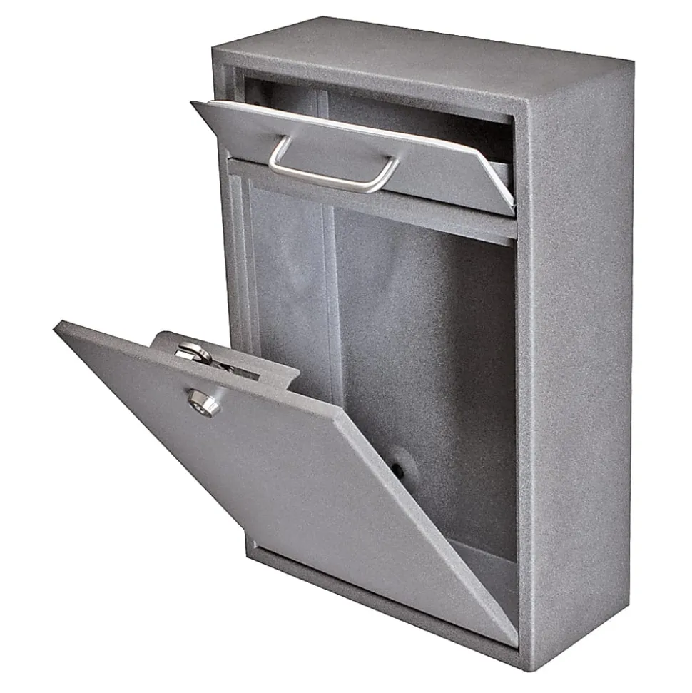 Mail Boss Locking Security Drop Box, 16 1/4"H x 11 1/4"W x 4 3/4"D, Granite