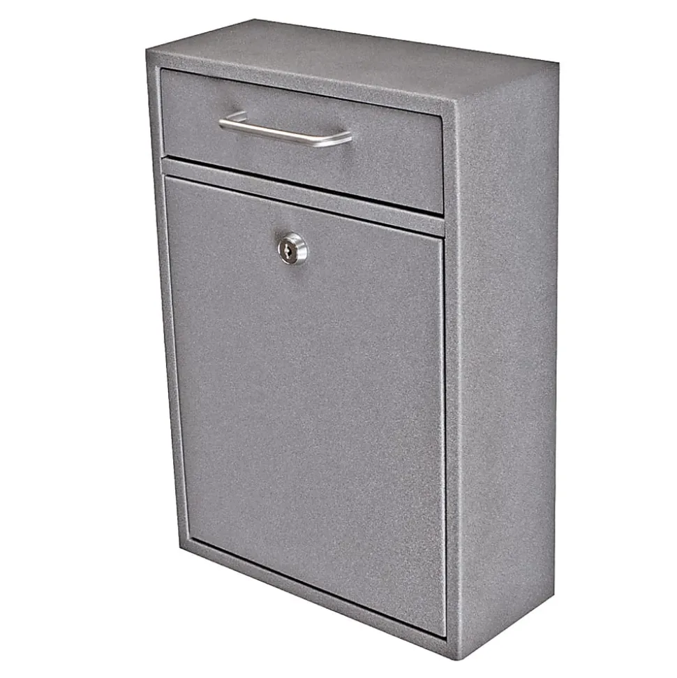 Mail Boss Locking Security Drop Box, 16 1/4"H x 11 1/4"W x 4 3/4"D, Granite
