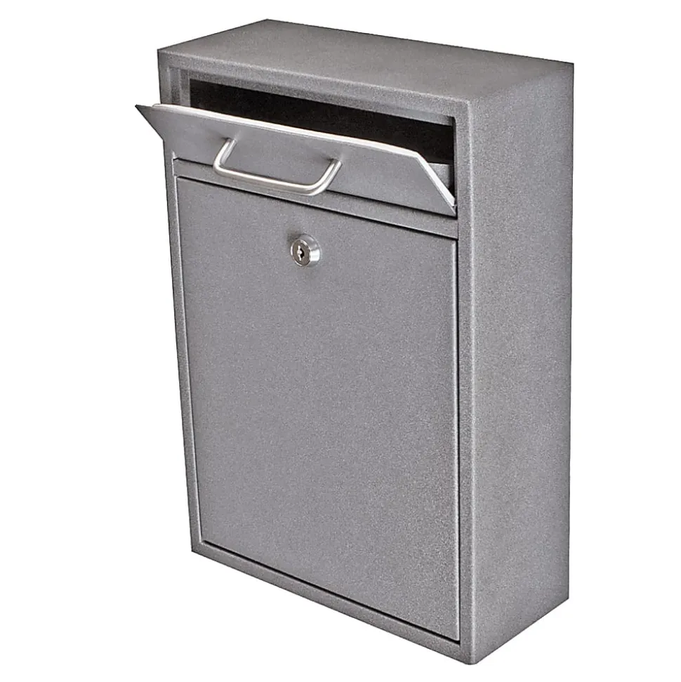 Mail Boss Locking Security Drop Box, 16 1/4"H x 11 1/4"W x 4 3/4"D, Granite