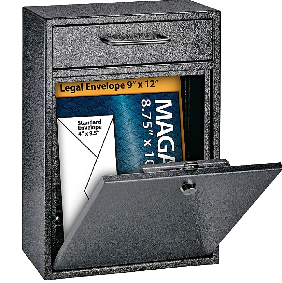 Mail Boss Locking Security Drop Box, 16 1/4"H x 11 1/4"W x 4 3/4"D, Galaxy