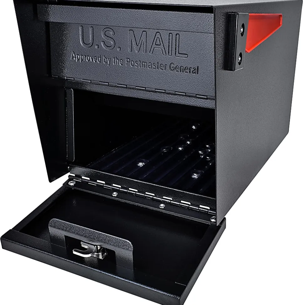 Mail Boss Mail Manager PRO Security Mailbox, 11-1/4"H x 10-3/4"W, 21"D, Black