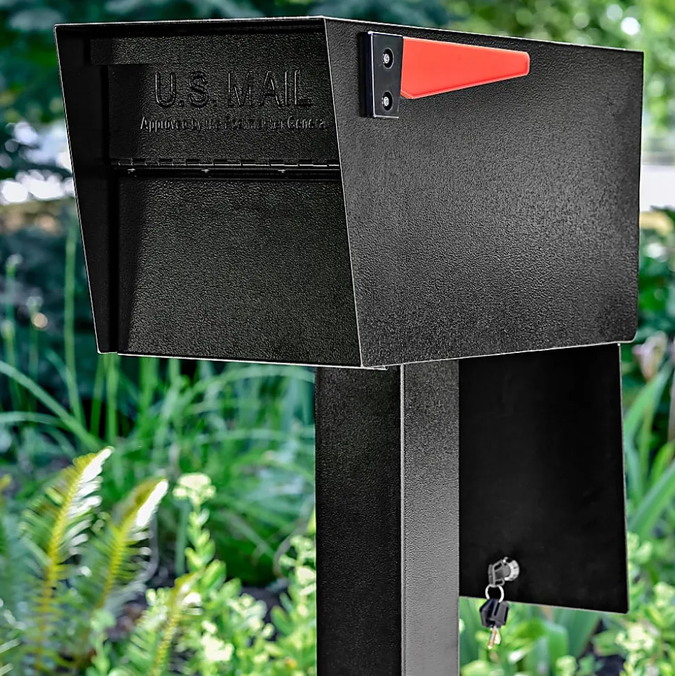 Mail Boss Mail Manager Rear-Locking Street Safe, 11-1/4"H x 10-3/4"W x 21"D, Black