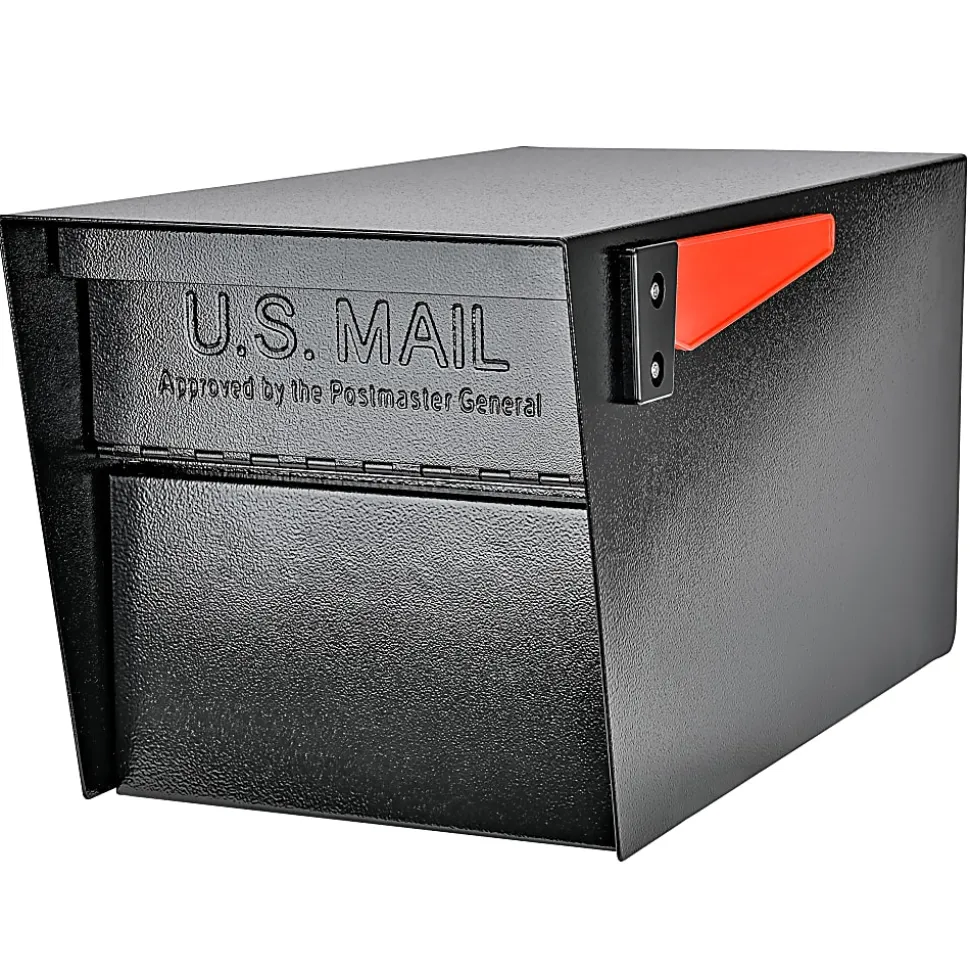Mail Boss Mail Manager Rear-Locking Street Safe, 11-1/4"H x 10-3/4"W x 21"D, Black