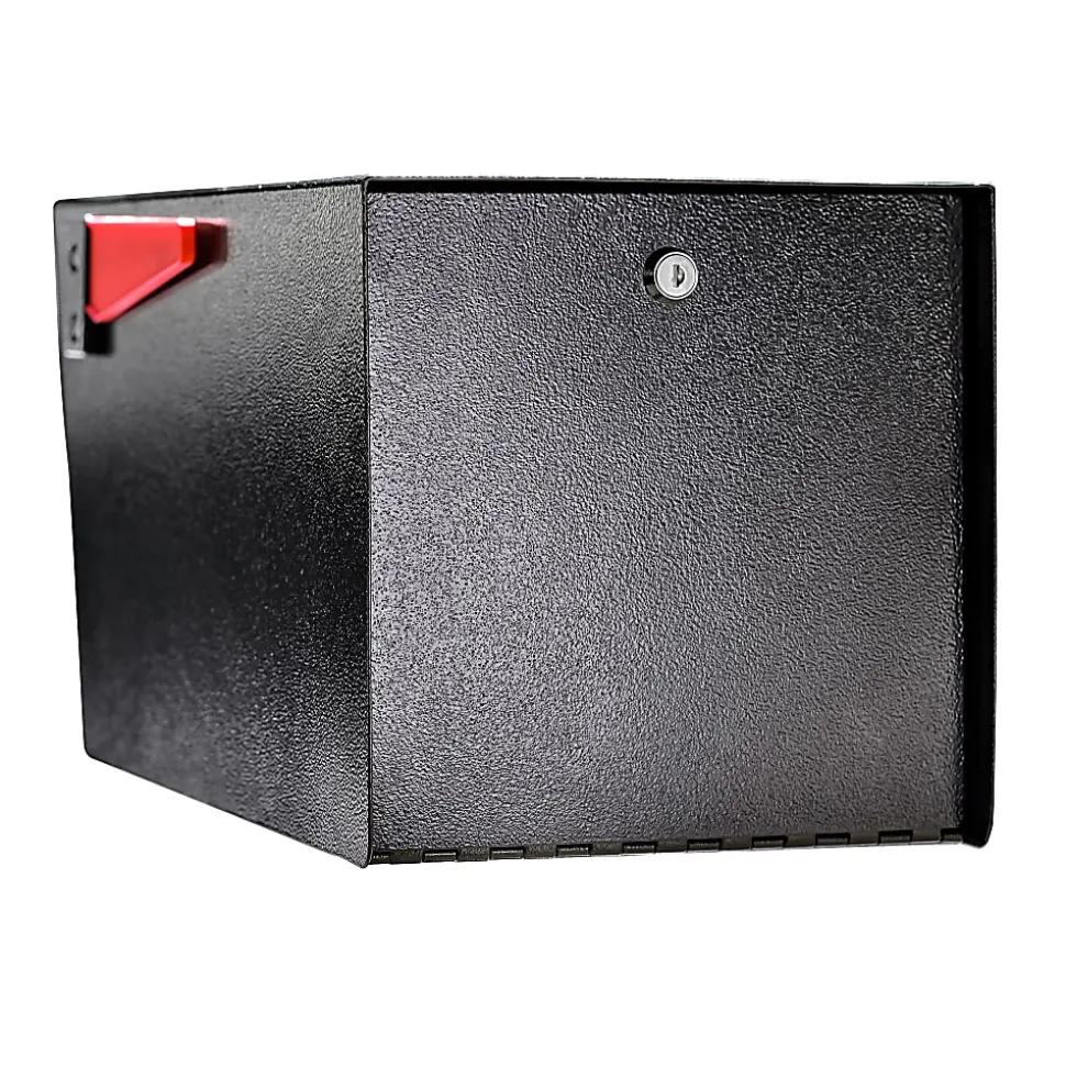 Mail Boss Mail Manager Rear-Locking Street Safe, 11-1/4"H x 10-3/4"W x 21"D, Black