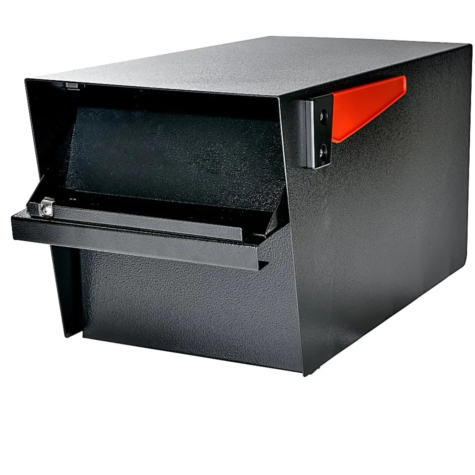 Mail Boss Mail Manager Rear-Locking Street Safe, 11-1/4"H x 10-3/4"W x 21"D, Black