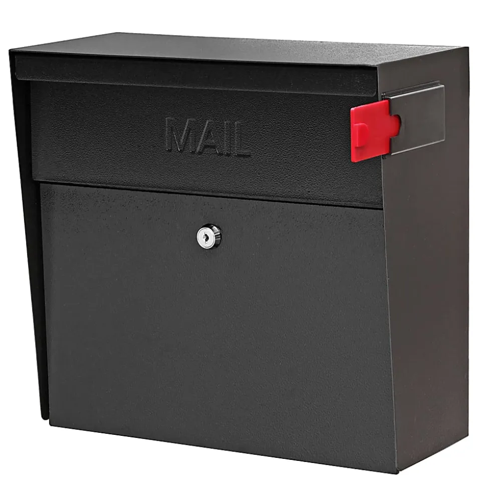 Mail Boss™ Metro Mail Wall Mount Locking Mailbox, 14 3/4"H x 15 2/5"W x 7 1/8"D, Black
