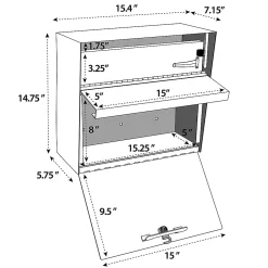 Mail Boss™ Metro Mail Wall Mount Locking Mailbox, 14 3/4