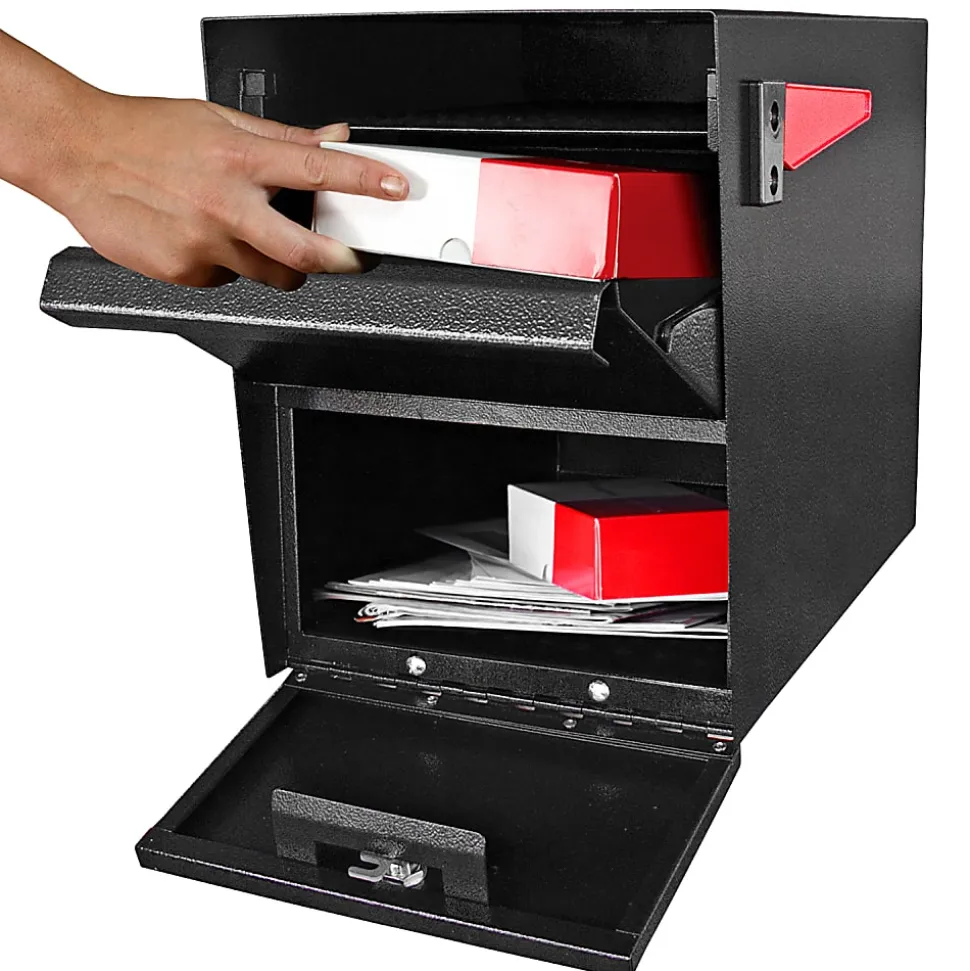 Mail Boss™ Package Master Locking Mailbox, 16 1/2"H x 12"W x 21 1/2"D, Black