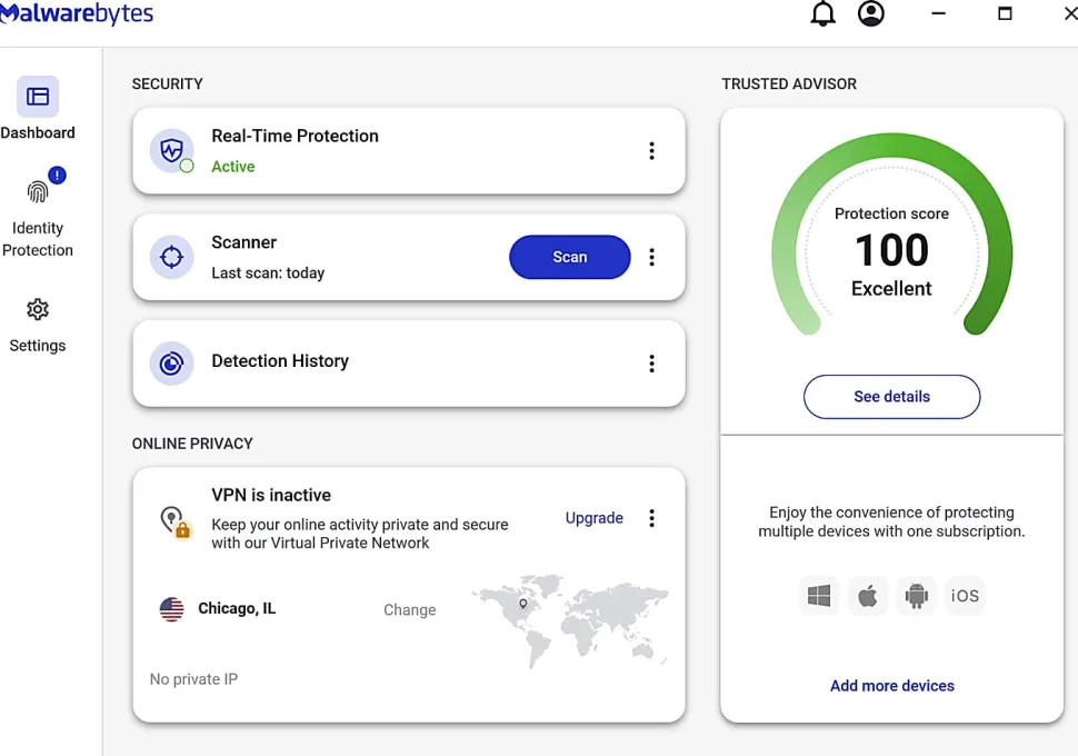 Malwarebytes Standard, Premium Security 5-Device, 1 Year