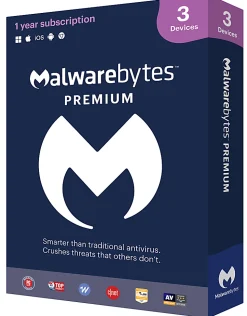 Malwarebytes Standard, Premium Security 3-Device, 1 Year