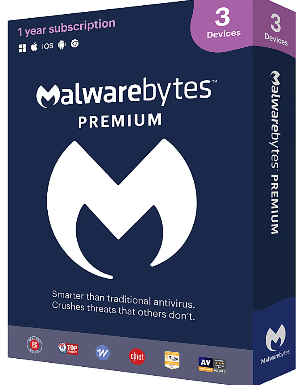 Malwarebytes Standard, Premium Security 3-Device, 1 Year