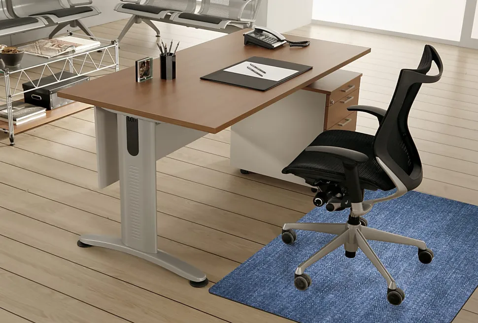 M+A Matting Desk Chair Mat, 35" x 47", Stonewash Blue