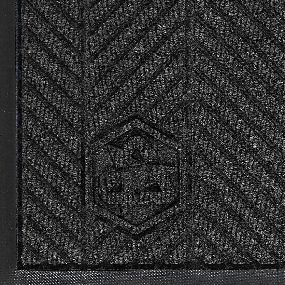 M+A Matting WaterHog Floor Mat, Max Herringbone, 4' x 6', Black Smoke