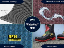 M+A Matting Waterhog Max Diamond Classic Floor Mat, 4'H x 6'W, Black Smoke