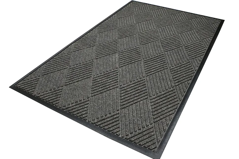 M+A Matting Waterhog Max Diamond Classic Floor Mat, 3'H x 5'W, Gray Ash