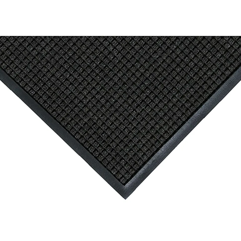M+A Matting WaterHog Squares Classic Floor Mat, 3' x 10', Charcoal, Universal Cleated