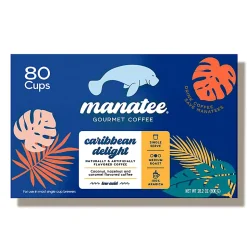Manatee Gourmet Coffee Single-Serve Coffee K-Cup®, Caribbean Delight Blend, Carton of 80
