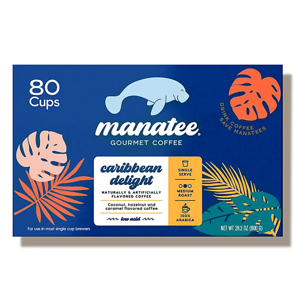 Manatee Gourmet Coffee Single-Serve Coffee K-Cup®, Caribbean Delight Blend, Carton of 80