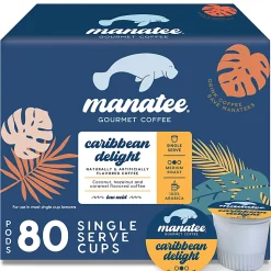 Manatee Gourmet Coffee Single-Serve Coffee K-Cup®, Caribbean Delight Blend, Carton of 80