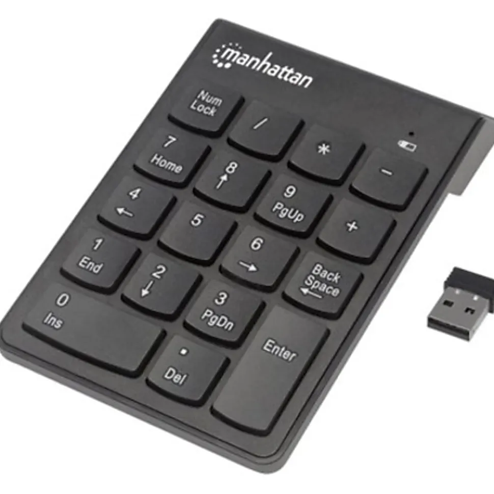 Manhattan 18-Key Numeric Wireless Keypad, Black, 178846