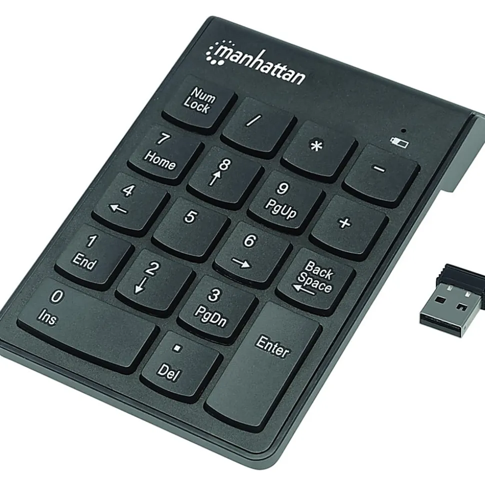 Manhattan 18-Key Numeric Wireless Keypad, Black, 178846