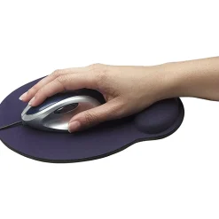 Manhattan Round Mouse Pad With Wrist Rest, 8”H x 9-1/2”W x 3/16”D, Blue