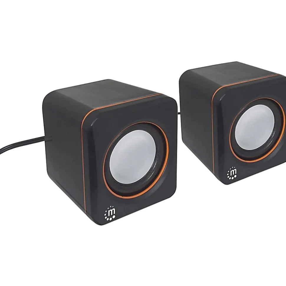 Manhattan 2600 Series Speaker System, Small Size, Big Sound, Two Speakers, Stereo, USB power, Output: 2x 3W, 3.5mm plug - 161435