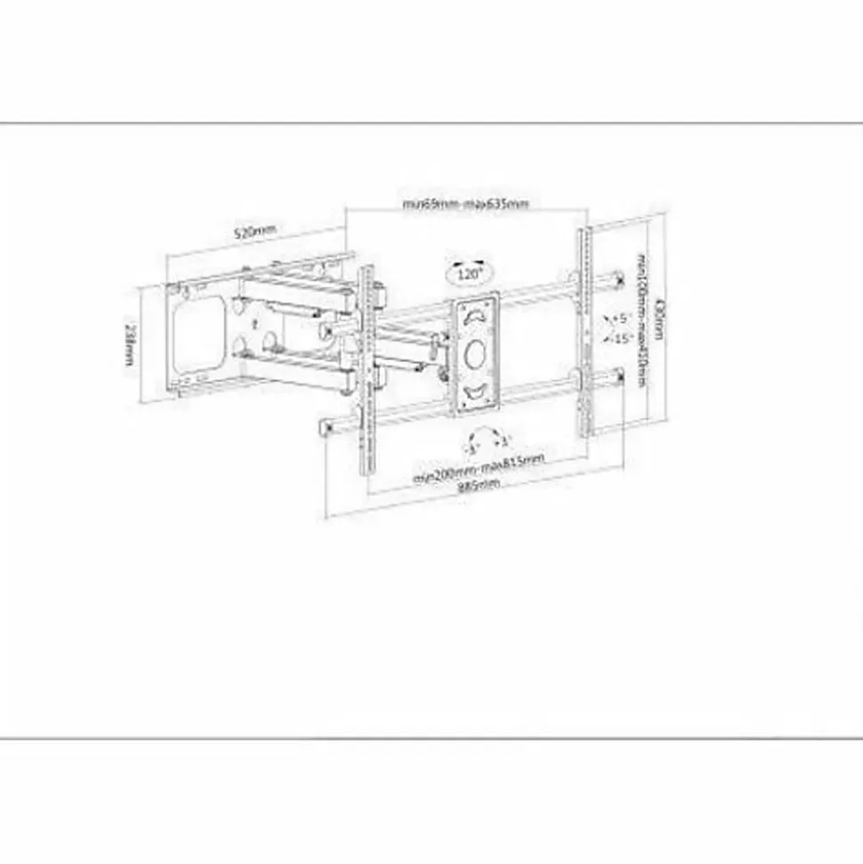 Manhattan TV & Monitor Mount, Wall, Full Motion, 1 screen, Screen Sizes: 37-75", Black