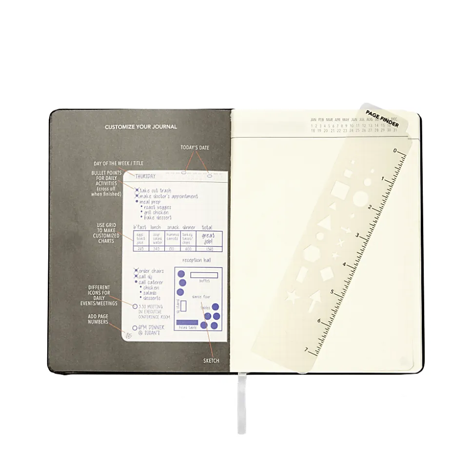 Markings by C.R. Gibson® Bulletin Log Journal, 6" x 8 1/2", 240 Pages (120 Sheets), Gray
