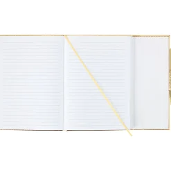 Markings by C.R. GibsonĀ® Leatherette Journal With Pen, 5-1/2" x 8-1/2", College Ruled, 256 Pages (128 Sheets), Gold