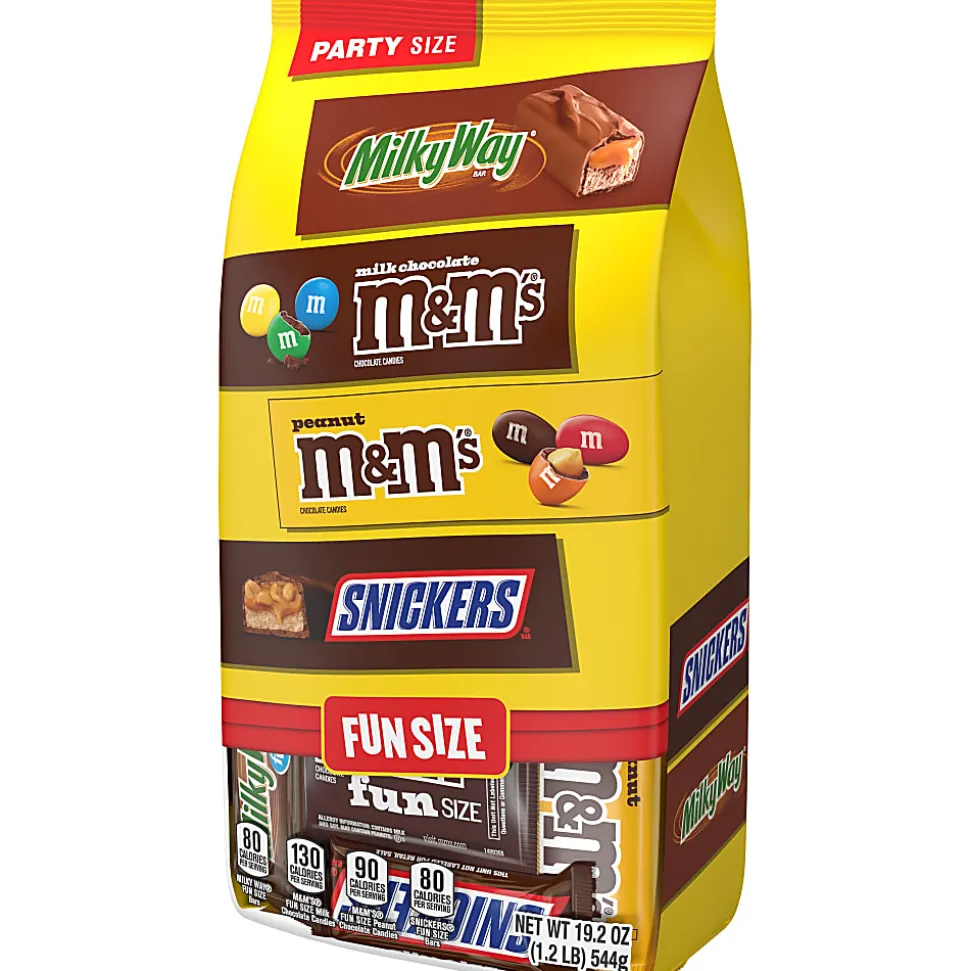 Mars M&M's, Snickers & Milky Way Fun Size Chocolate Candy Variety Pack, 19.2 Oz Bulk Bag