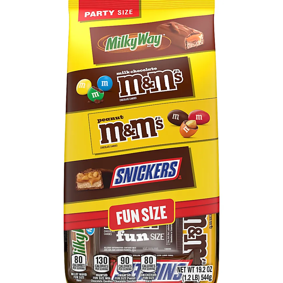 Mars M&M's, Snickers & Milky Way Fun Size Chocolate Candy Variety Pack, 19.2 Oz Bulk Bag