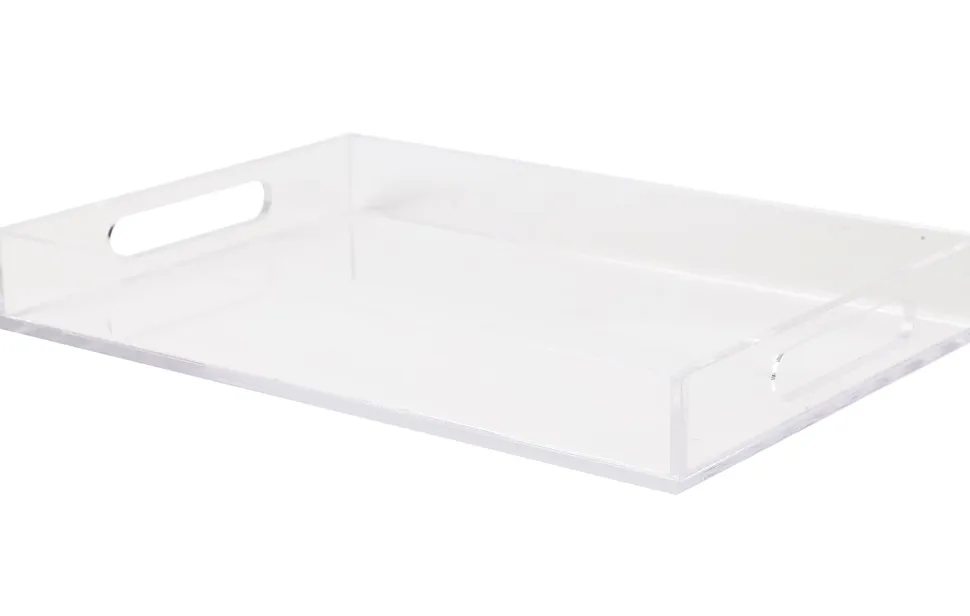 Martha Stewart Brody Acrylic Letter Tray Office Desktop Organizer With Handles, 1-1/2"H x 8-3/4"W x 12-3/4"D, Clear