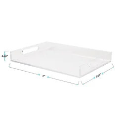 Martha Stewart Brody Acrylic Letter Tray Office Desktop Organizer With Handles, 1-1/2