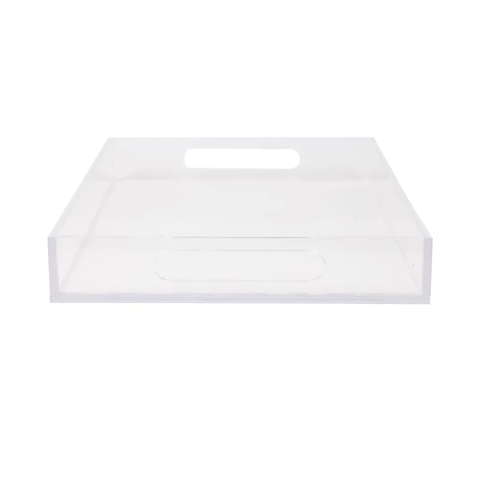 Martha Stewart Brody Acrylic Letter Tray Office Desktop Organizer With Handles, 1-1/2"H x 8-3/4"W x 12-3/4"D, Clear
