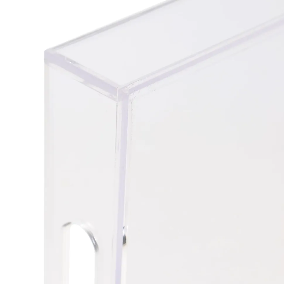 Martha Stewart Brody Acrylic Letter Tray Office Desktop Organizer With Handles, 1-1/2"H x 8-3/4"W x 12-3/4"D, Clear