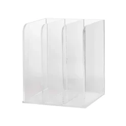 Martha Stewart Brody Acrylic 3-Section File Holder Office Desktop Organizer, 7-1/4