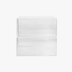 Martha Stewart Brody Stackable Plastic Office Desktop Organizer Boxes, 3-1/2