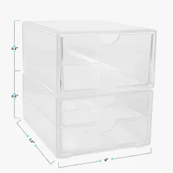 Martha Stewart Brody Stackable Plastic Office Desktop Organizer Boxes, 3-1/2