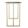 Martha Stewart Eli 47.25"W Home Office Glass Top Computer Desk With Metal Frame, Clear/Polished Brass