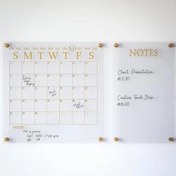 Martha Stewart Grayson Acrylic Monthly Wall Calendar And Notes Board, 18