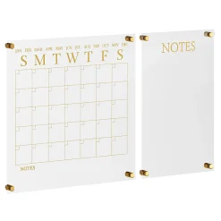 Martha Stewart Grayson Acrylic Monthly Wall Calendar And Notes Board, 18